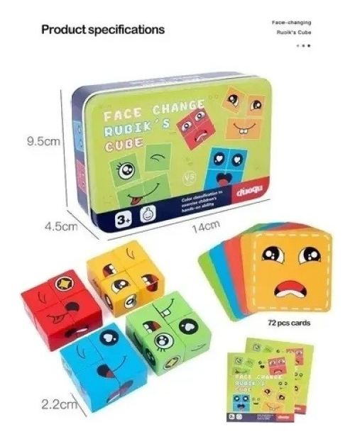 Conjunto De Blocos De Construção De Emoji De Madeira Toy D - Imagem 8