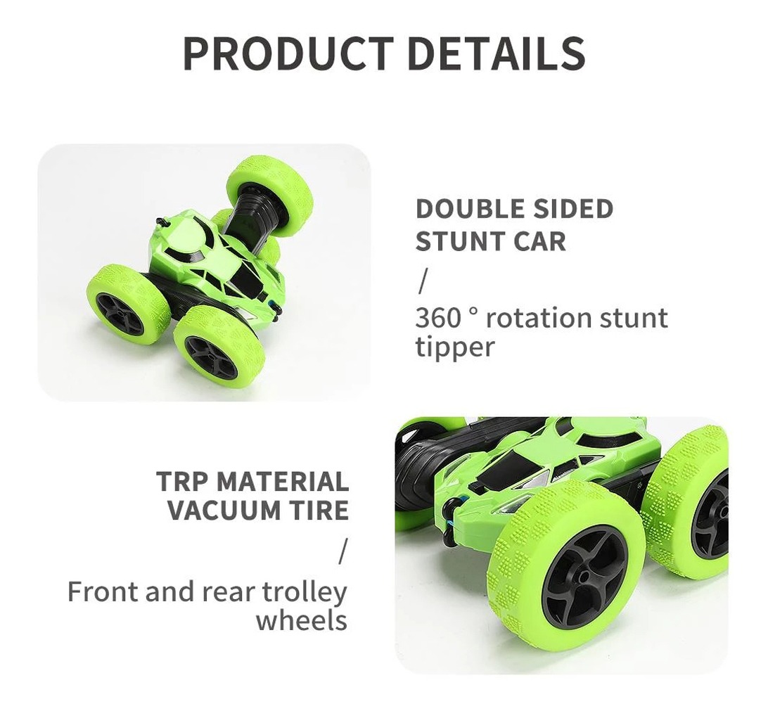 Carro Remoto Rc De Rotação Dupla Face 360° Com Faróis - Imagem 3