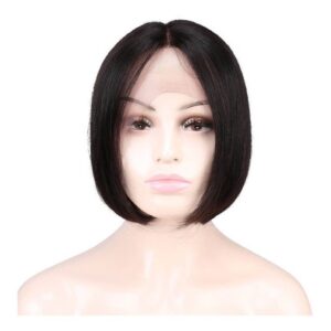 Peruca Natural Cabelo Humano Curto Bob Liso 25cm