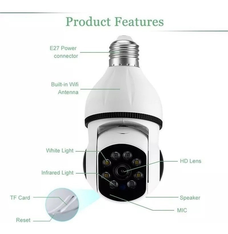 5g Inteligente Wifi E27 Câmeranicevigilância De Audio Ylt004 - Imagem 9