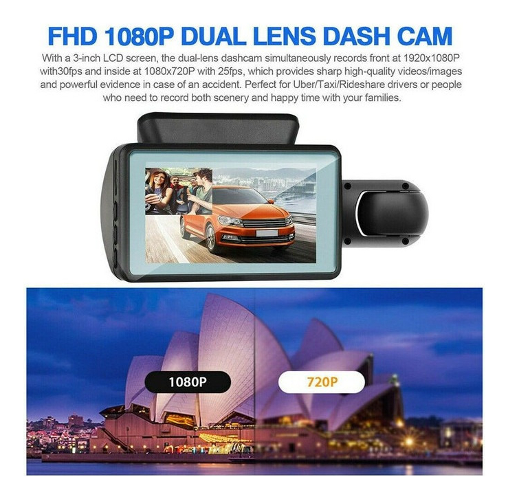 Monitor Câmera Automotivo Com Visão Noturna Hd 1080p - Imagem 4