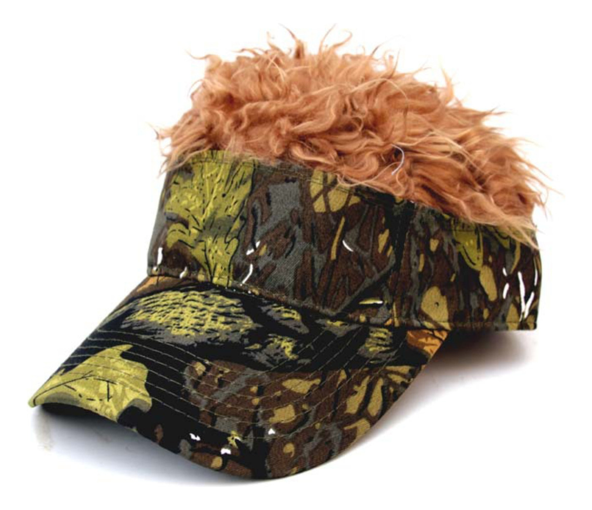 Boné De Peruca Com Peruca De Cabelo De Camufla Falsa Base Só - Imagem 5