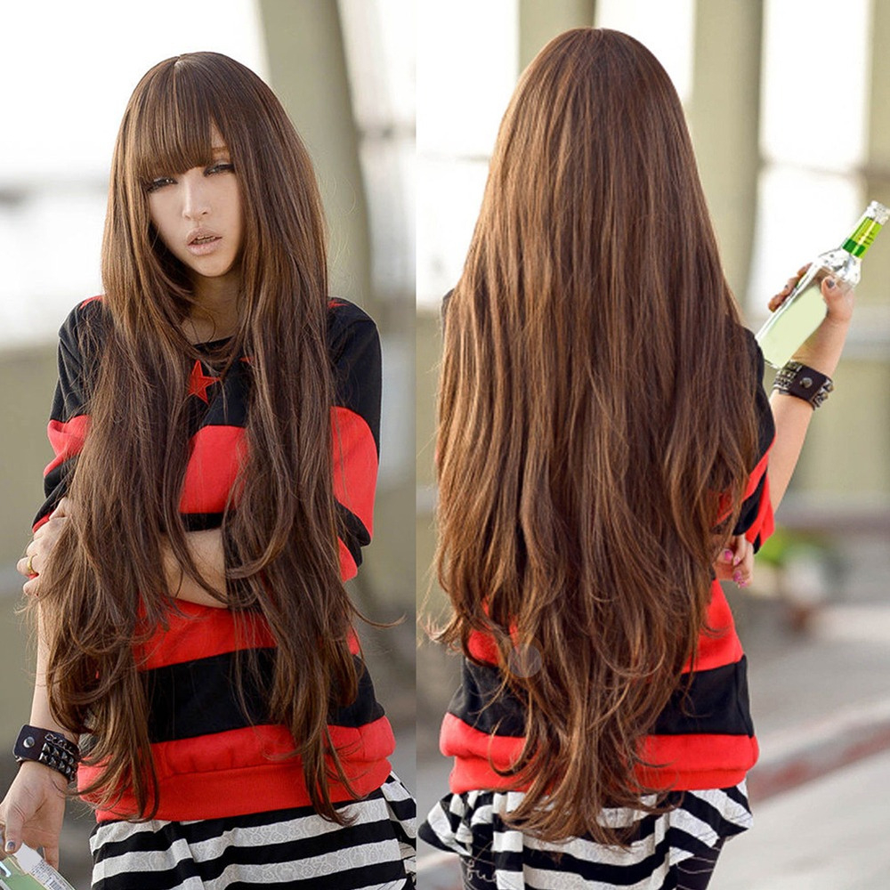 Orfi Mulheres 80cm Moda Peruca De Cabelo Encaracolado Longo - Imagem 2