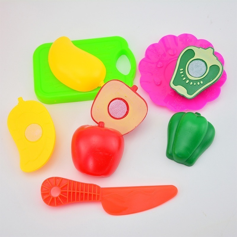 kit De Comidinha De Brinquedo Infantil Com Velcro Para Cortar Frutas e  Legumes, Jogo De Educativo Alimentos Reutilizáveis Cozinha