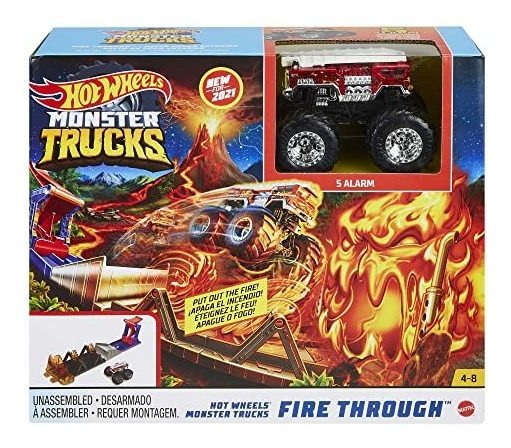 Conjunto De Brinquedos Hot Wheels Monster Trucks Fogo Atravé - Imagem 6