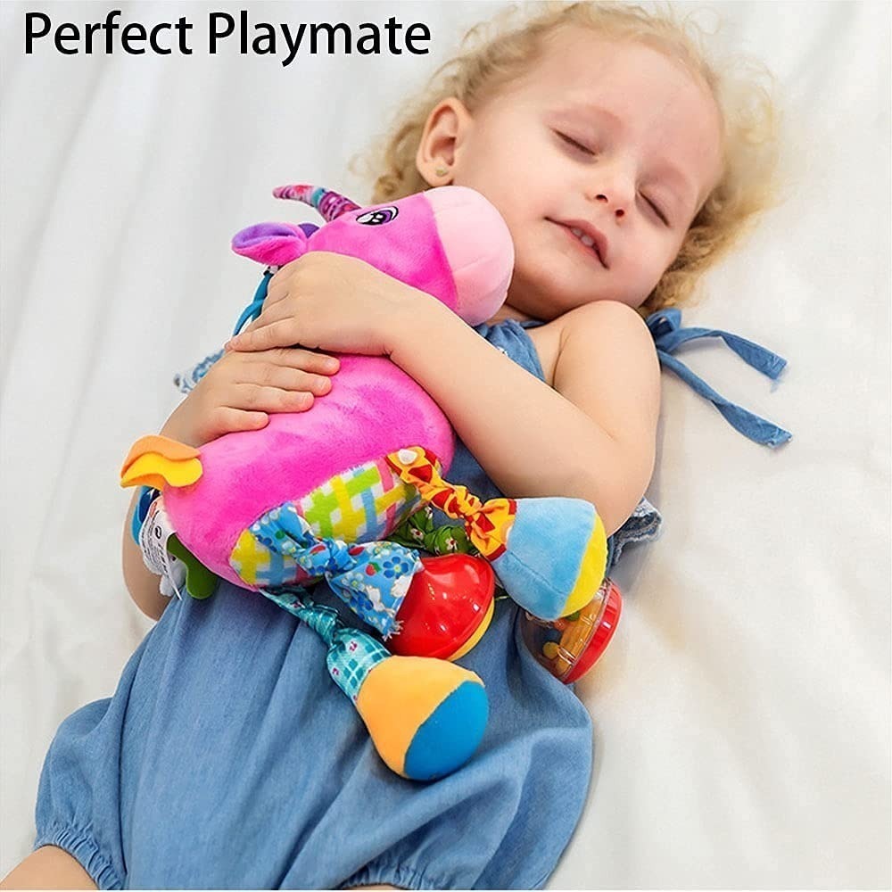 Brinquedo Chocalho Pelúcia P/ Berço Bebê Com Som- Unicórnio - Imagem 4