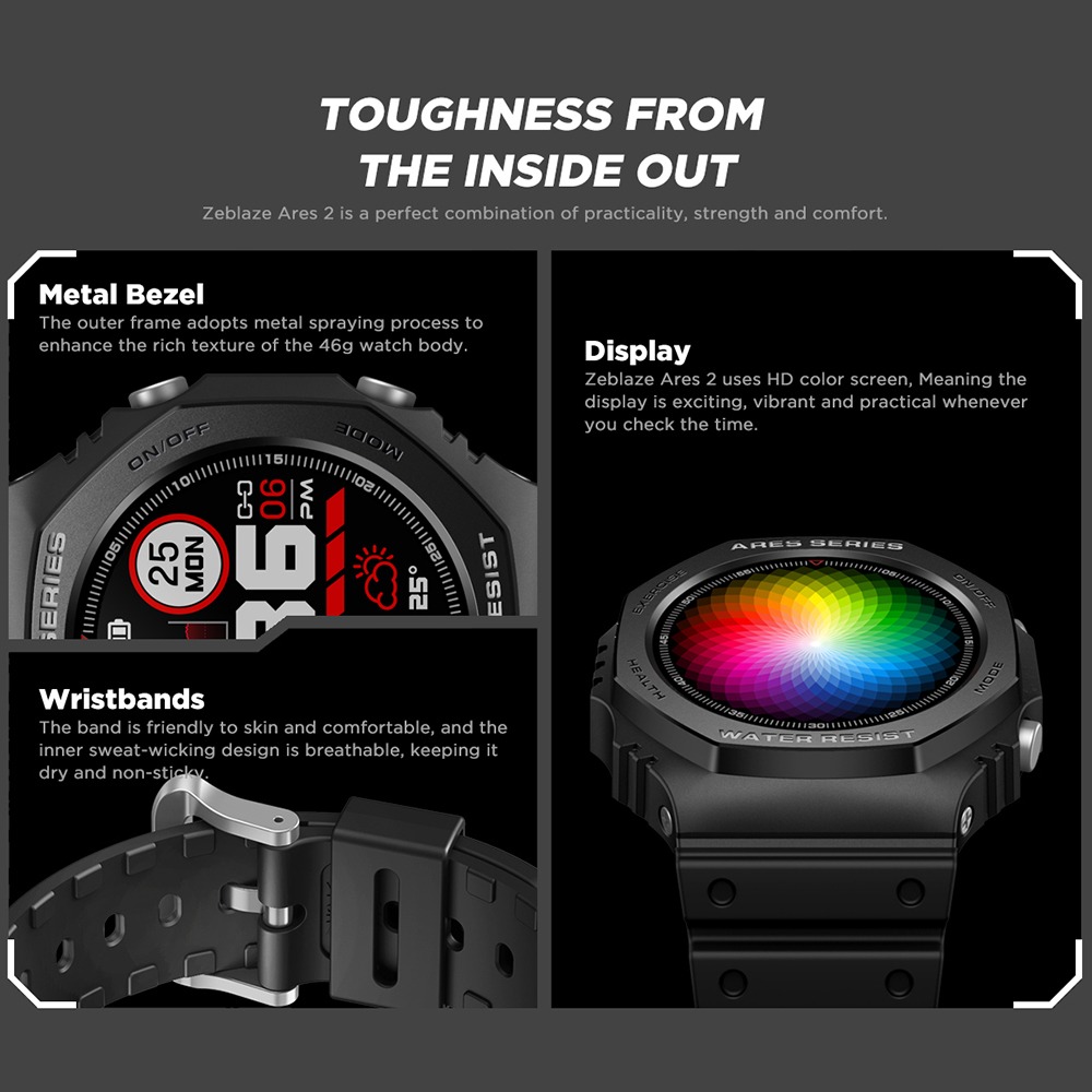 Smartwatch Bluetooth À Prova D'água Zeblaze Ares 2 - Imagem 24