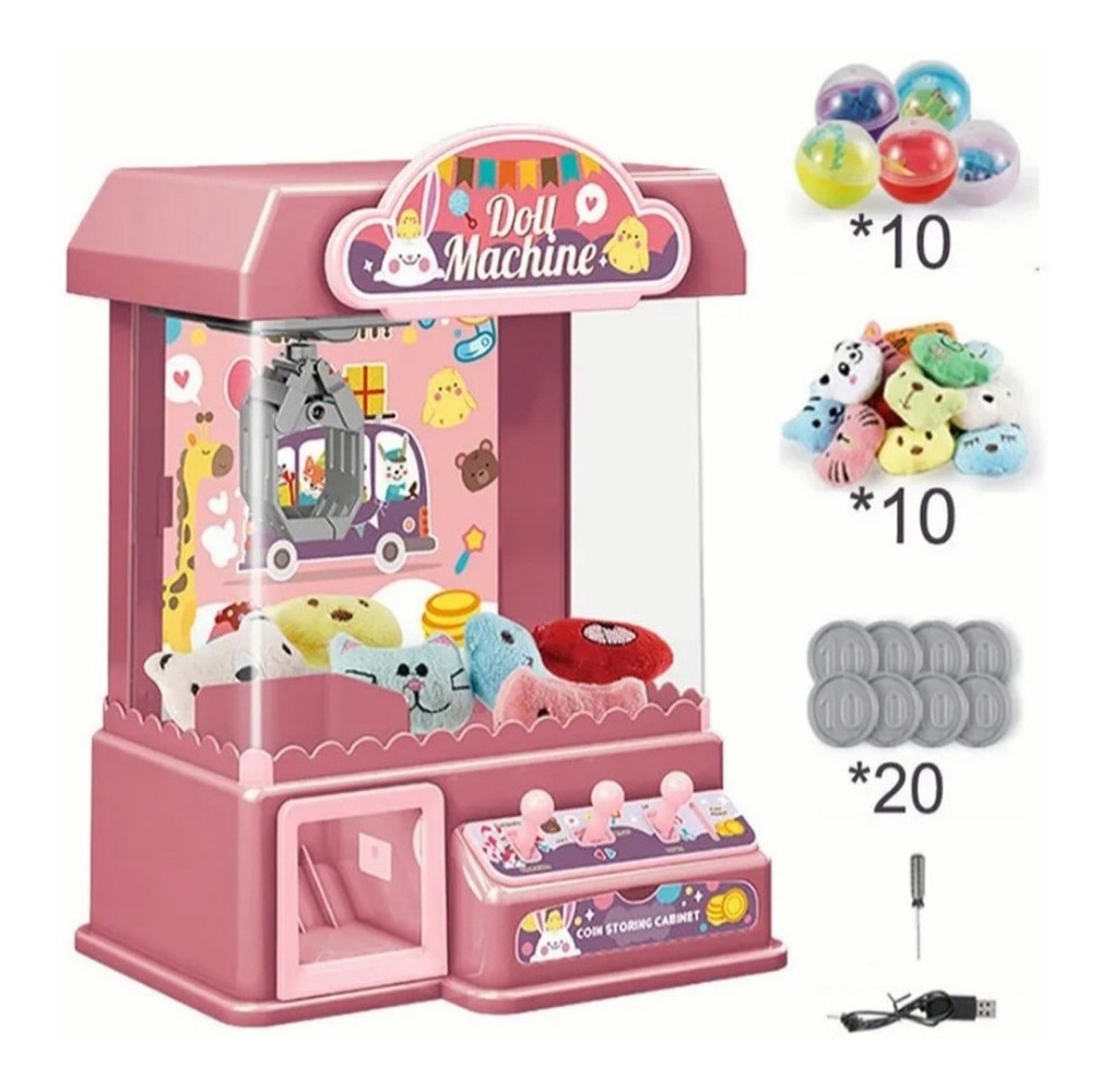 Boneca De Pelúcia Máquina De Garra Com Música E As Luzes.