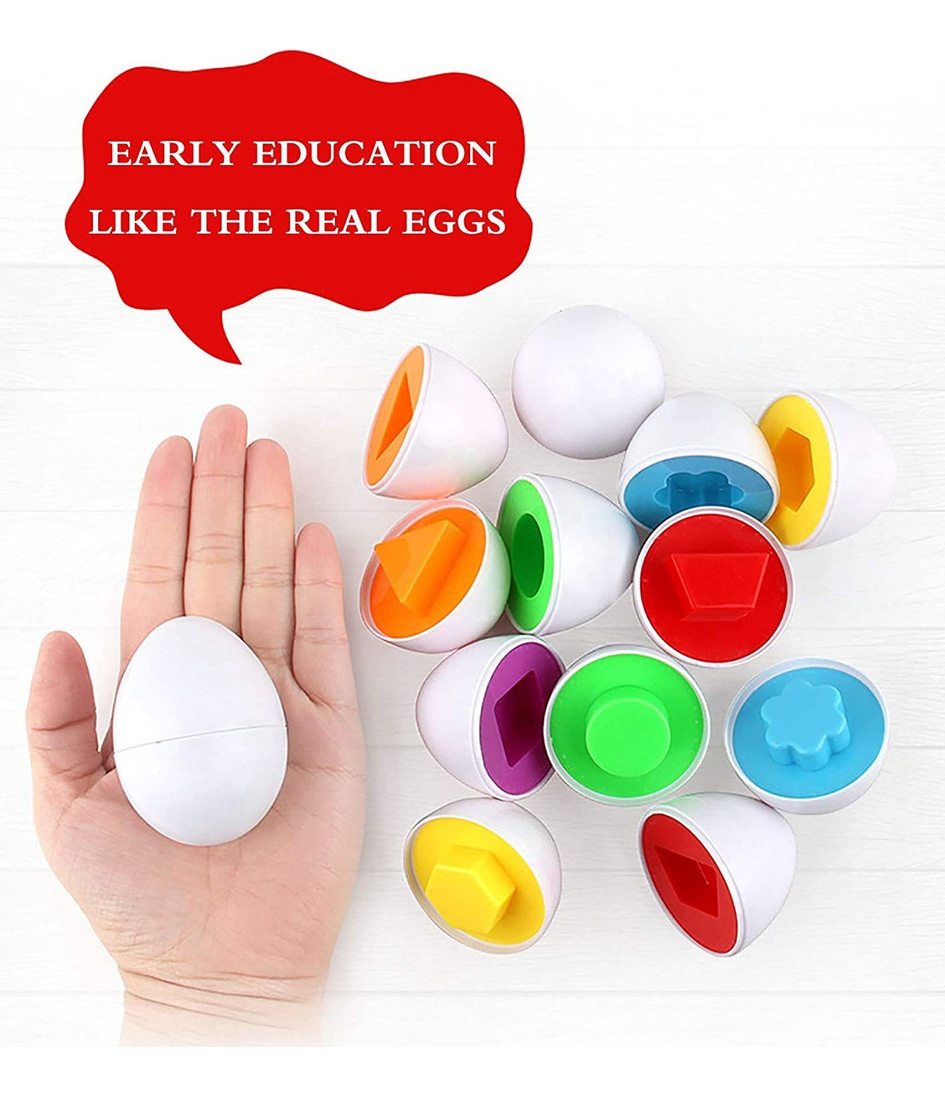 12 Ovos Montessori De Brinquedo Infantil Snap Cores E Formas - Imagem 3