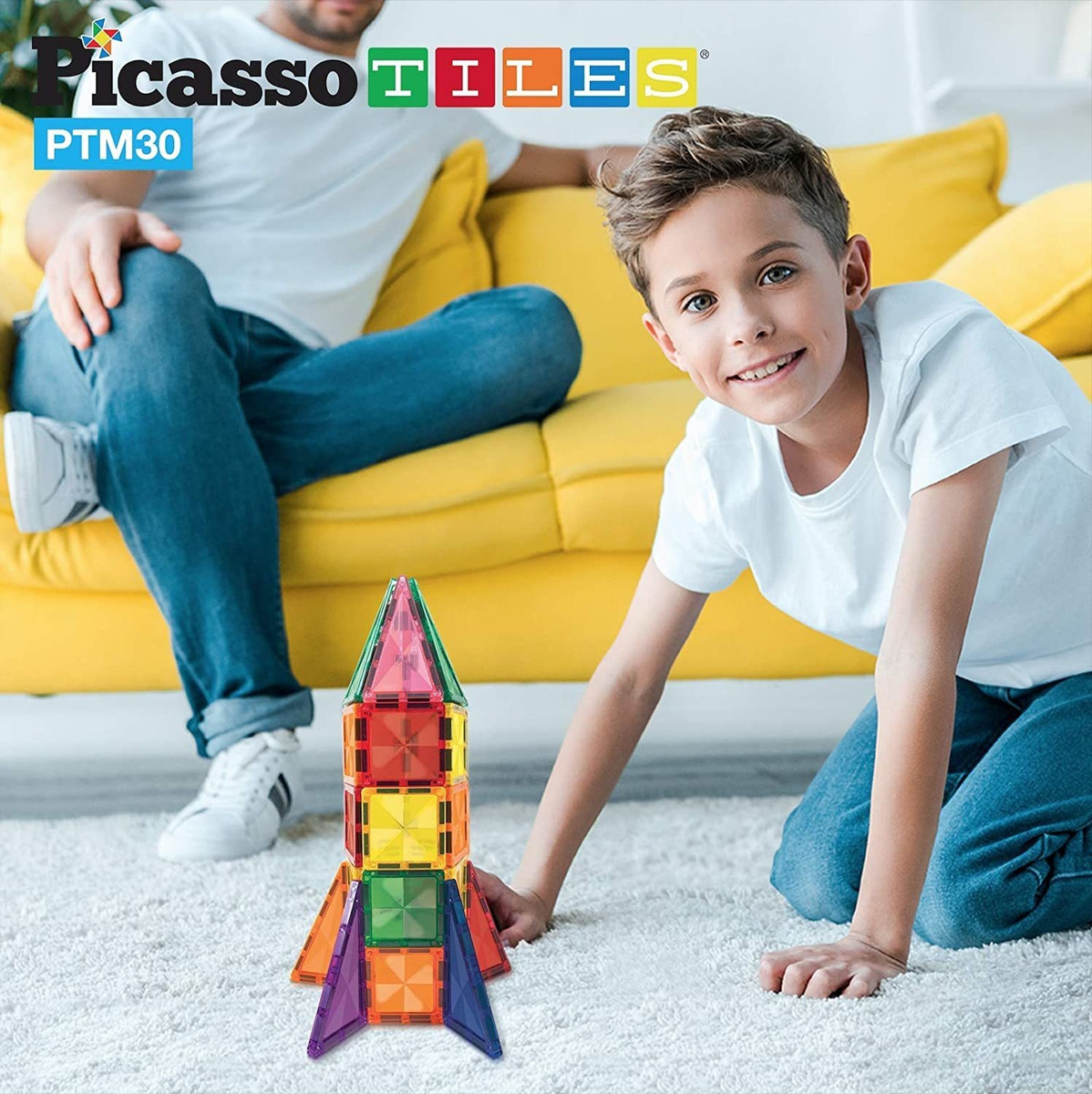 Picassotiles 30 Peças Magnéticos Blocos De Construção Mini D - Imagem 4