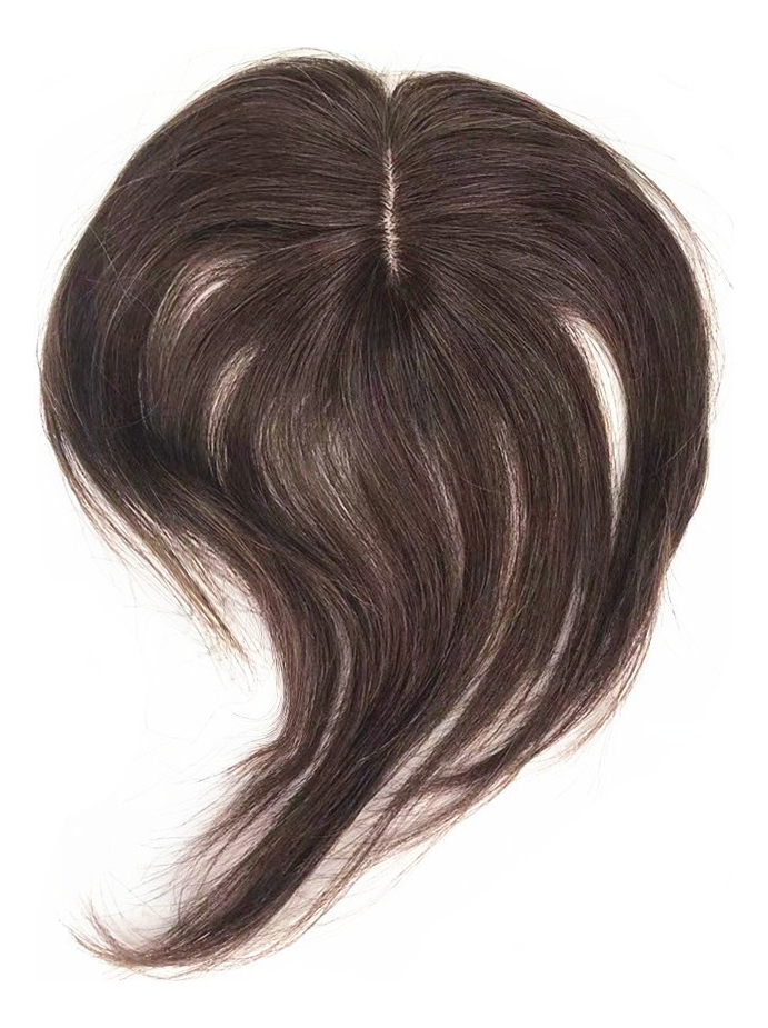 Aplique Cabelo Humano Topper Frontal Cast Escuro Franja Wig - Imagem 4