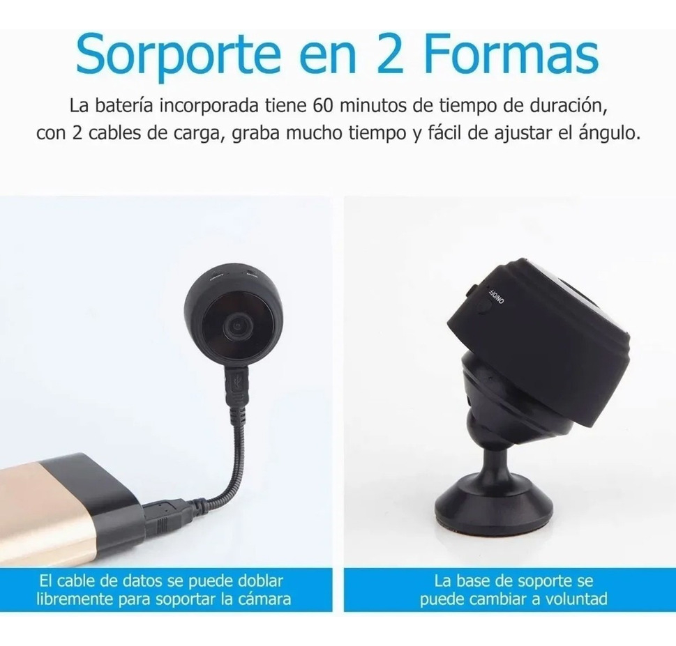 Mini Camera Ip Espiã Wifi A9 Magnética Bateria Portatil Wifi - Imagem 3