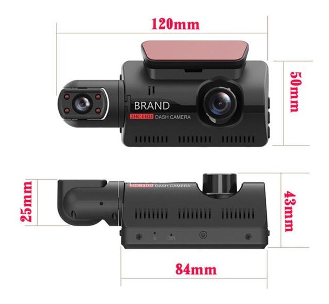 2 Lentes Hd 1080p Dash Cam+gravador De Vídeo Para Carro - Imagem 7