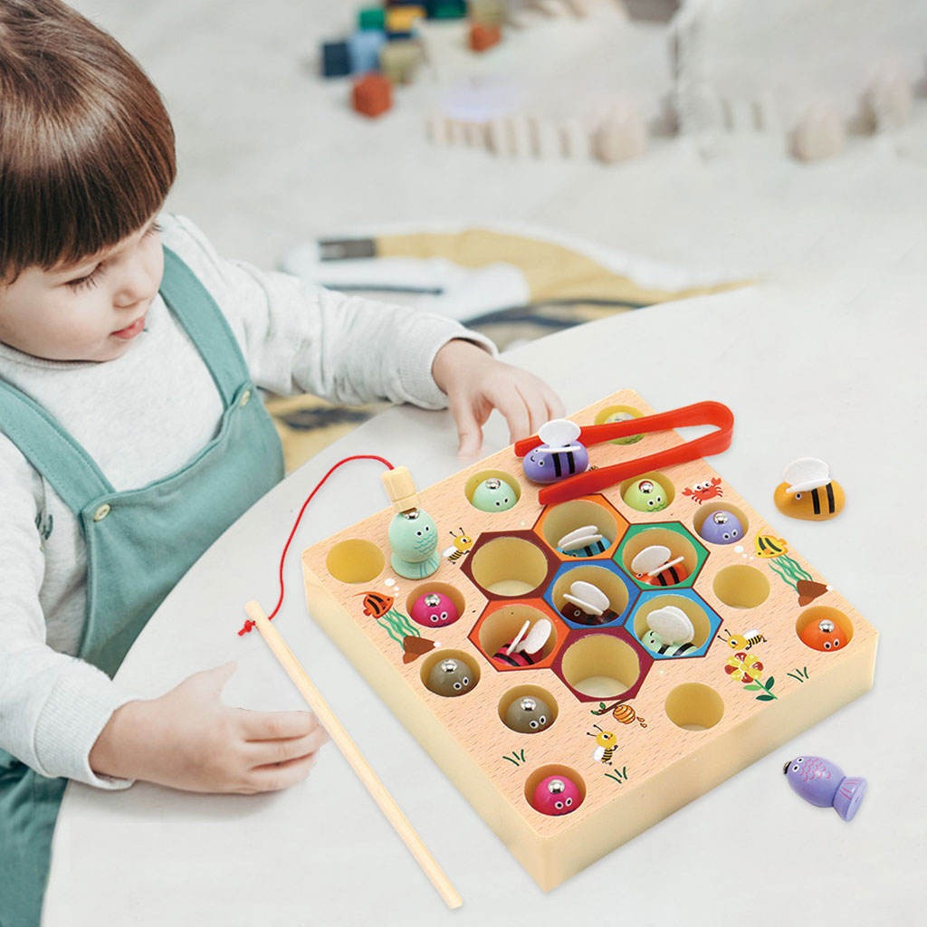 Montessori De Madeira Braçadeira De Pesca Jogar Jogamento - Imagem 4