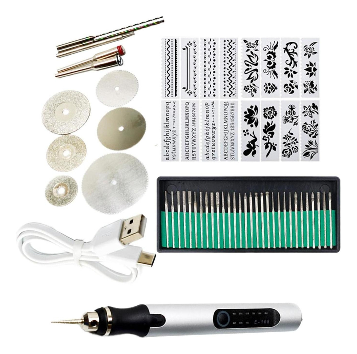 Kit De Ferramentas De Gravação Mini-caneta Gravadora Prata - Imagem 4