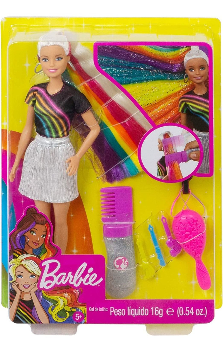 Boneca De Cabelo Barbie Rainbow Sparkle - Imagem 7