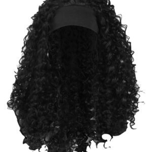 Peruca Preto Branco Mulheres Perucas Rede De 55-58cm