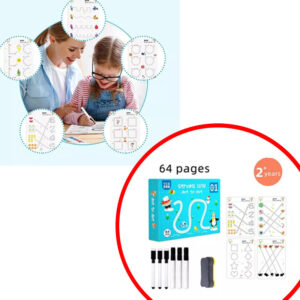Caderno Para Crianças Pequenas Com Caneta De Limpeza E Borra