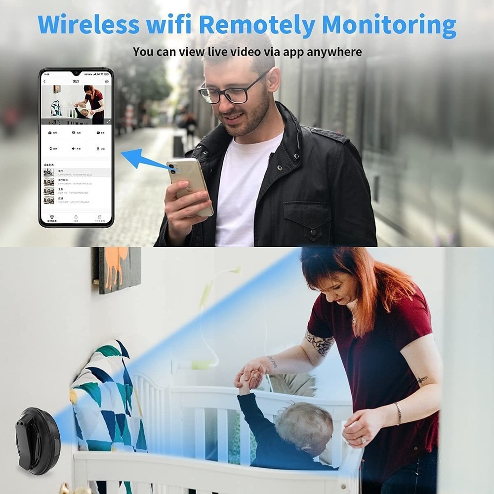 Mini Wifi Spy Camera 1080p Hd Câmera De Babá Escondida Sem F - Imagem 5