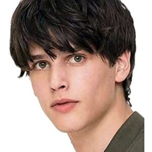 Peruca Masculina De Cabelo Castanho Curto E Reto
