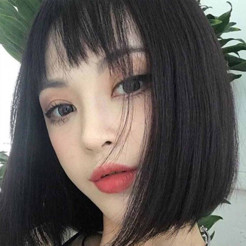 Peruca Anime Pink Human Short Straight Hair Wigsshort - Imagem 4