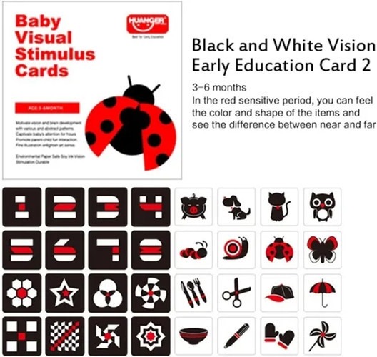 Brinquedo De Cartão De Estimulação Visual Montessori Para Ed - Imagem 5