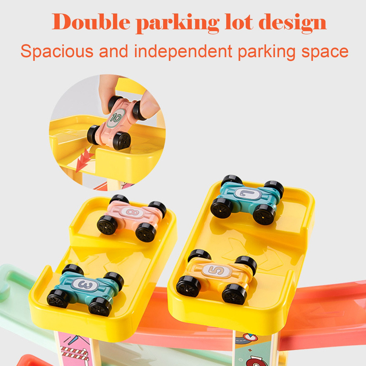 Brinquedos De Rampa Com 6 Carros E Pista De Corrida Garagem - Imagem 6