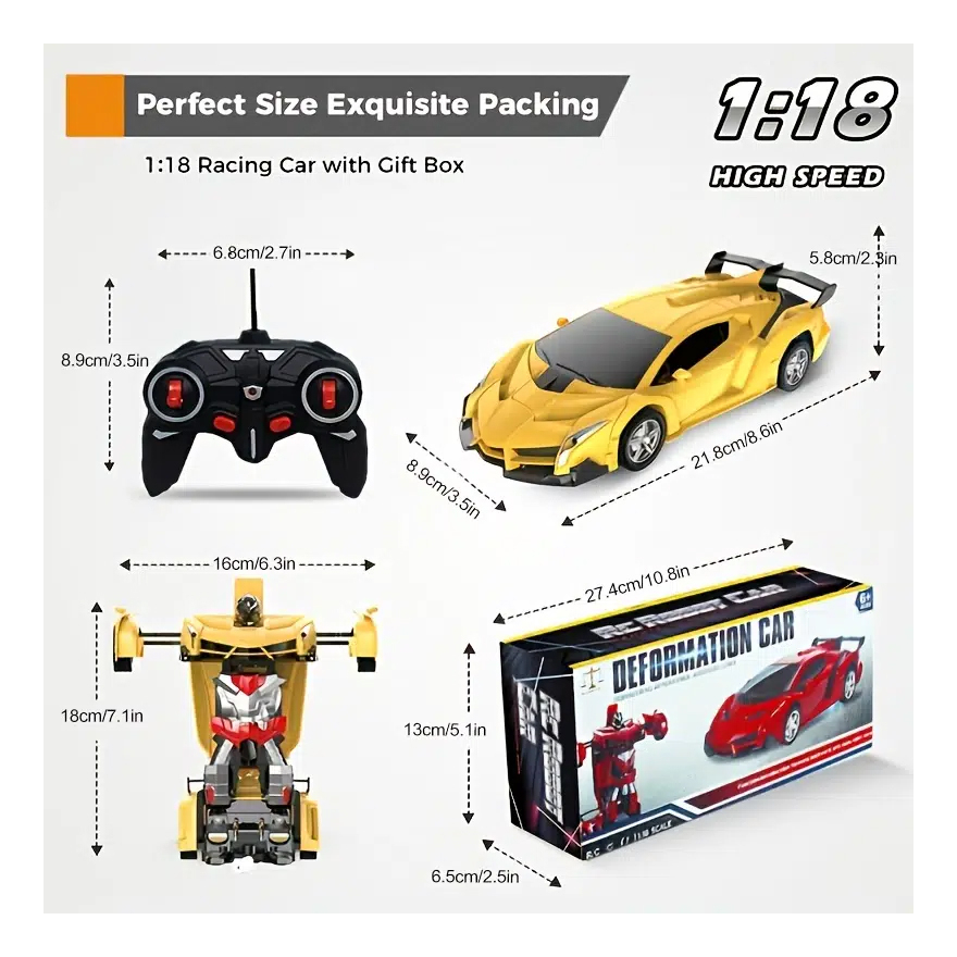 Robot Deformation Rc Car 360° Giratório Stunt Race Car Toys - Imagem 3