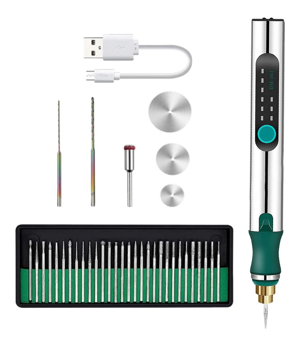 Kit De Ferramentas De Gravação Metal Sem Fio Micro Caneta