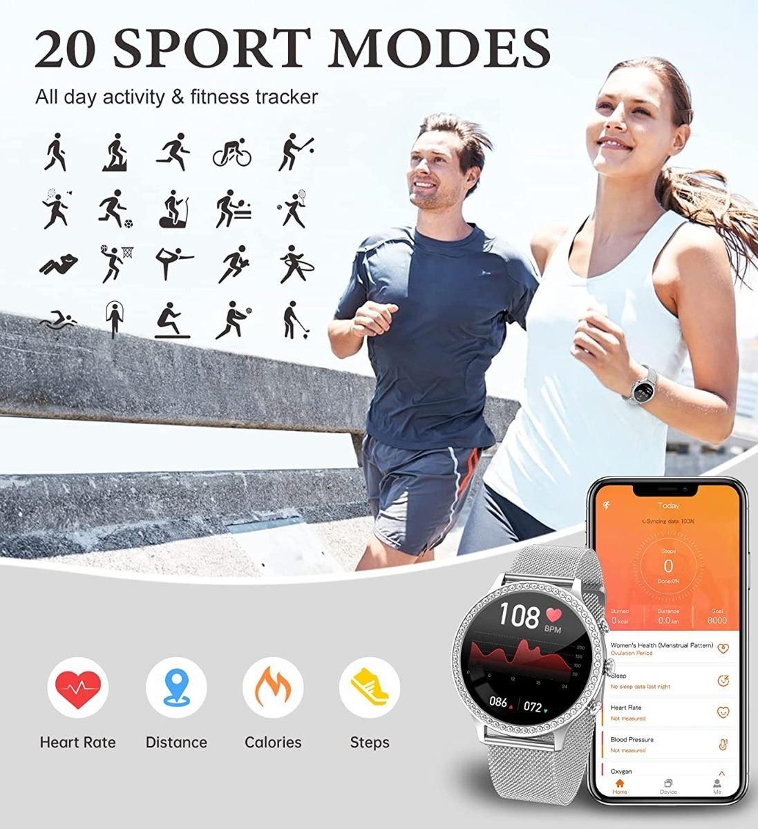 Relógios Inteligentes Para Mulheres Fitness Tracker - Imagem 15