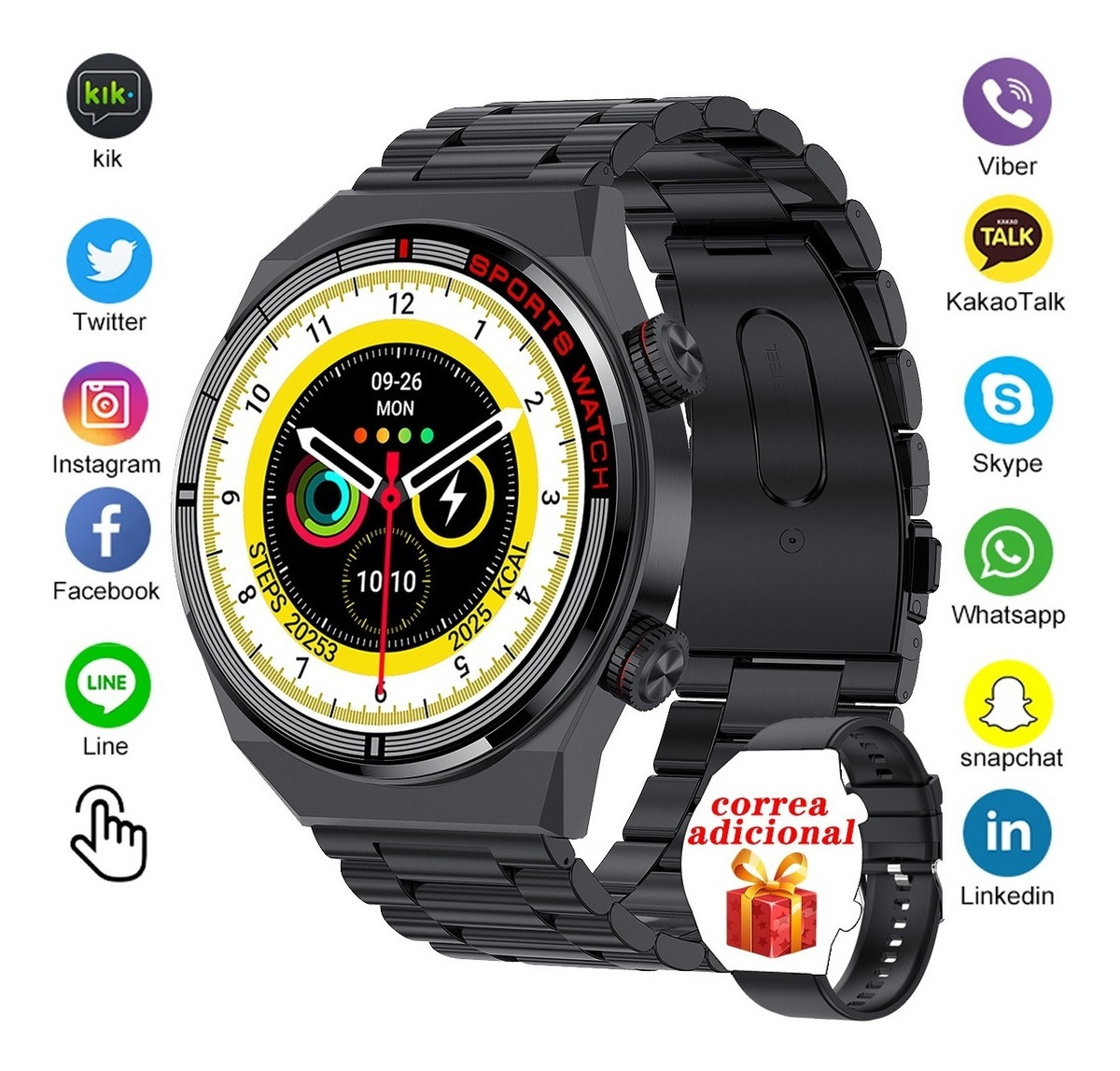 Novo Smartwatch Bluetooth Call, Moderno, Masculino, - Imagem 10