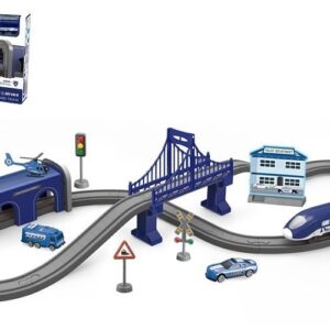Pista De Carrinhos Elétricos De Brinquedo Infantil Azul