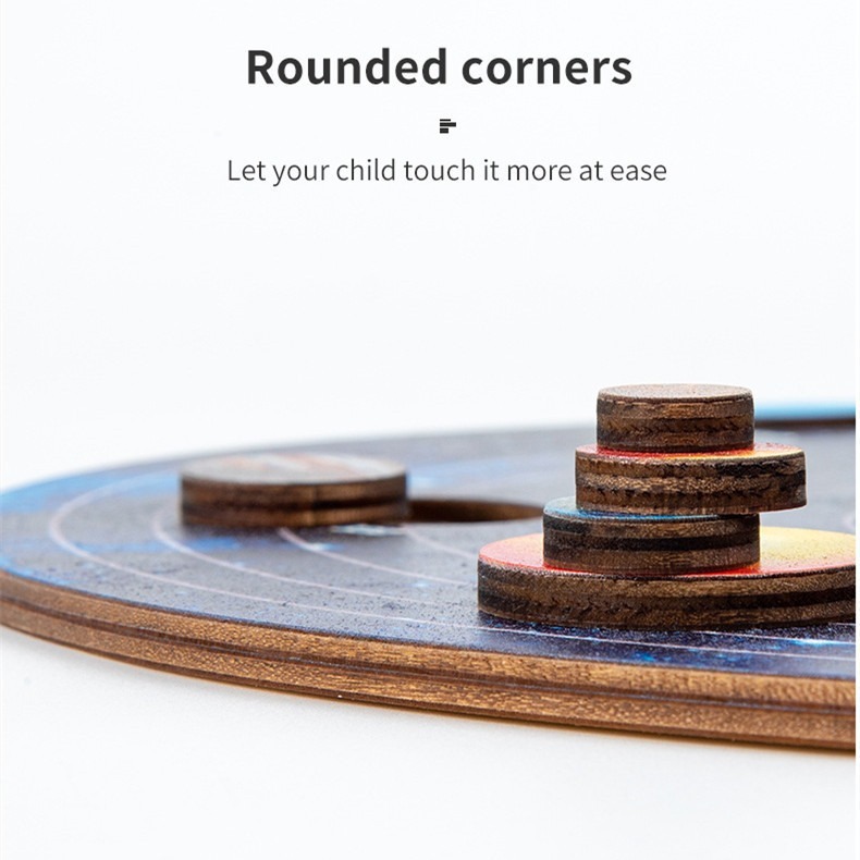 Brinquedos Montessori Kids Wooden Universe Planet Puzzle - Imagem 6