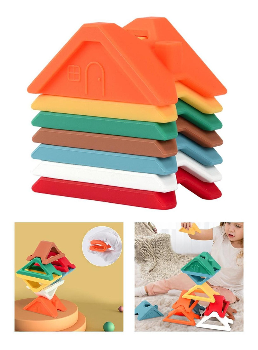 De Empilhamento De Silicone Criativos Pré-escolares Blocos - Imagem 45