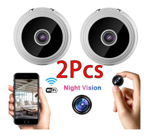 2pcs Mini Câmera Espiã Carro Wifi Sem Fio Hd Espionagem