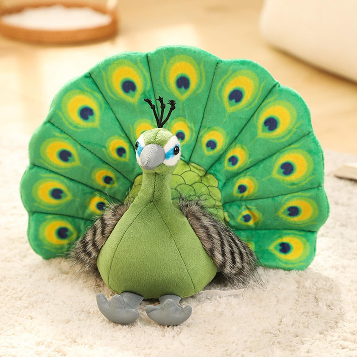 Simulação Suave Boneca Animal Pelúcia Pp Algodão Pavão - Imagem 13