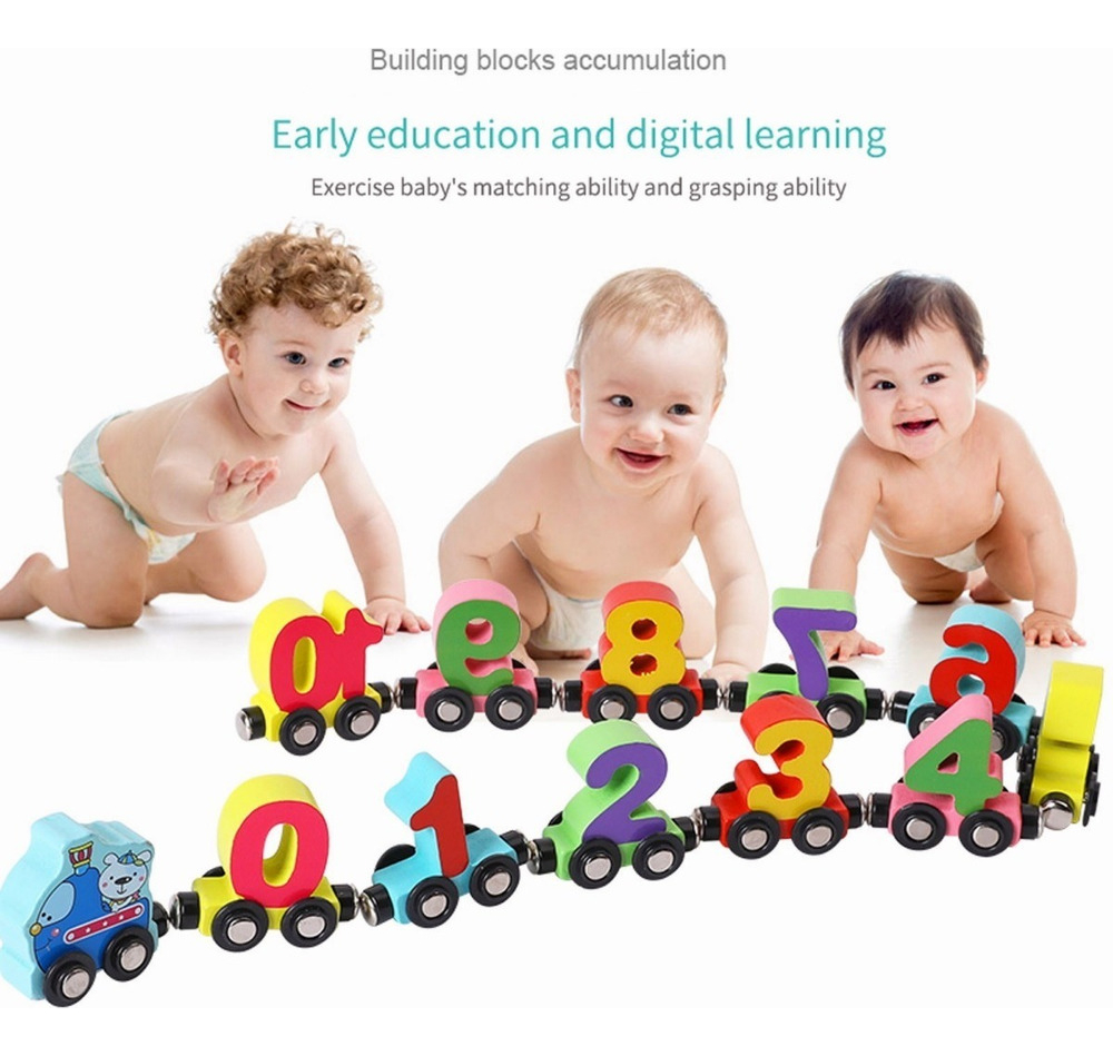 Educação Infantil Para Aprender Números E Letras Trem Magnét