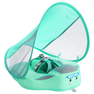 Bóia De Bebê Não Inflável Com Dossel Infantil Swimming Green