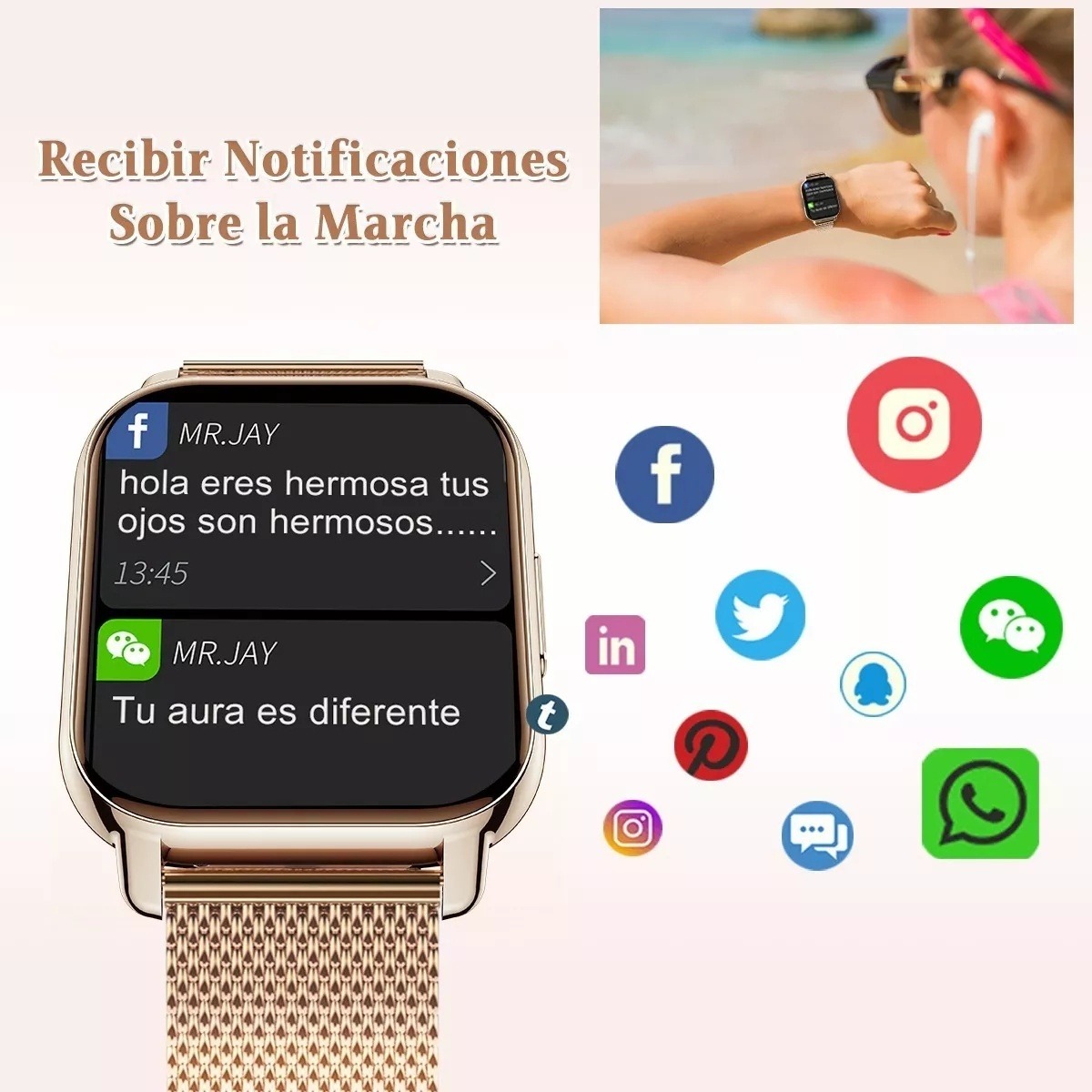 Smartwatch Feminino Smartwatch À Prova D'água - Imagem 8