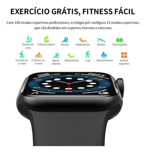 Relógio Desportivo Iwo Hw12 Smartwatch 38mm Bluetooth Chamad - Imagem 2