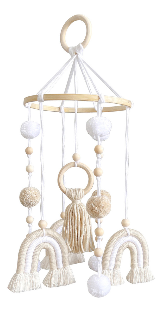 Cama De Bebê Móvel De Madeira Rainbow Mobile Baby Wind Chime