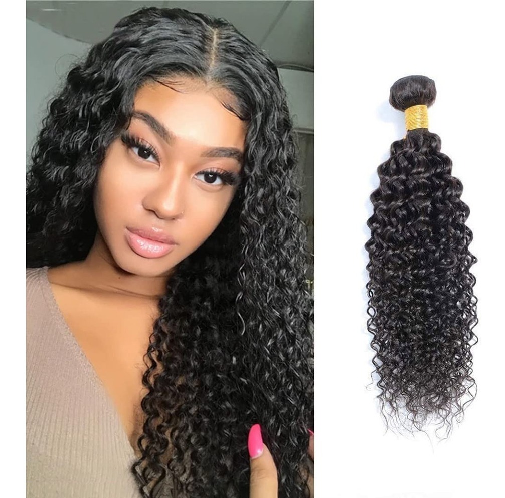 Peruca Cabelo Humano Virgem Longo Encaracolado 50cm 95g