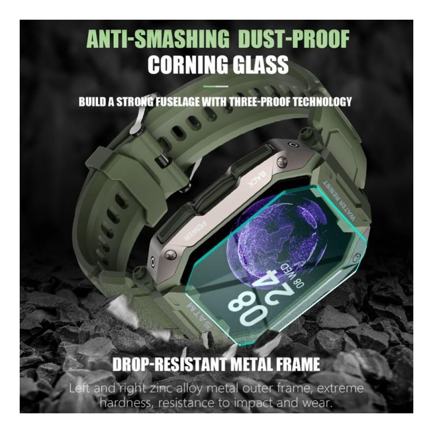 Smartwatch Militar C20 Antichoque À Prova D'água 50m - Imagem 3