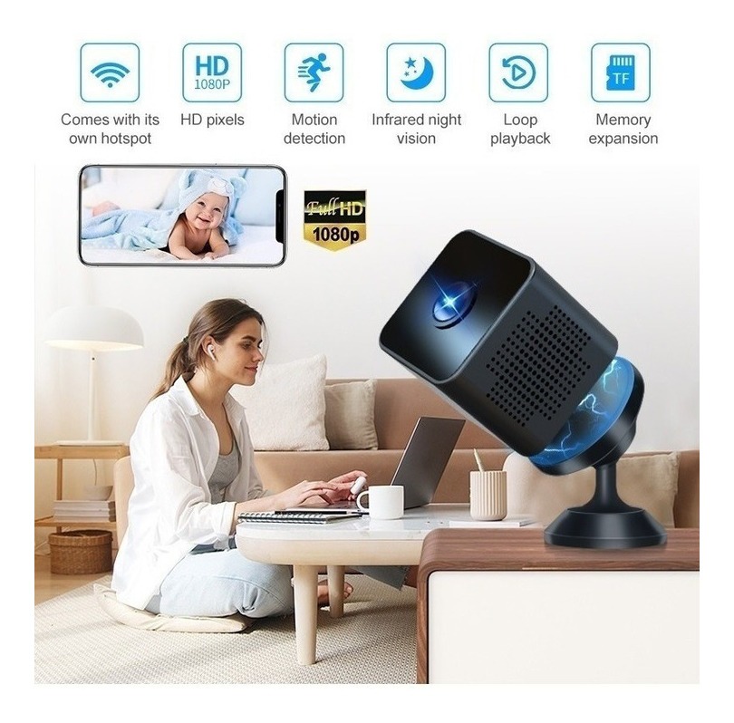 Câmera Espiã Wifi Mini Câmera De Segurança Escondida Hd 1080 - Imagem 7