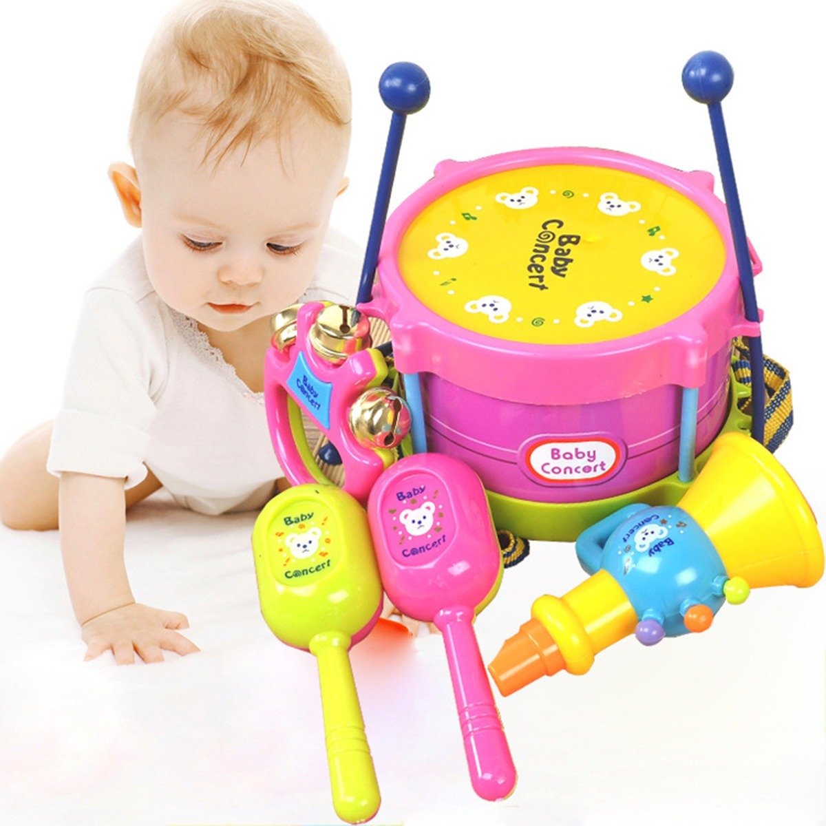 Conjunto De Bateria H Toddler Instrumento Musical Toy Boy Gi - Imagem 7
