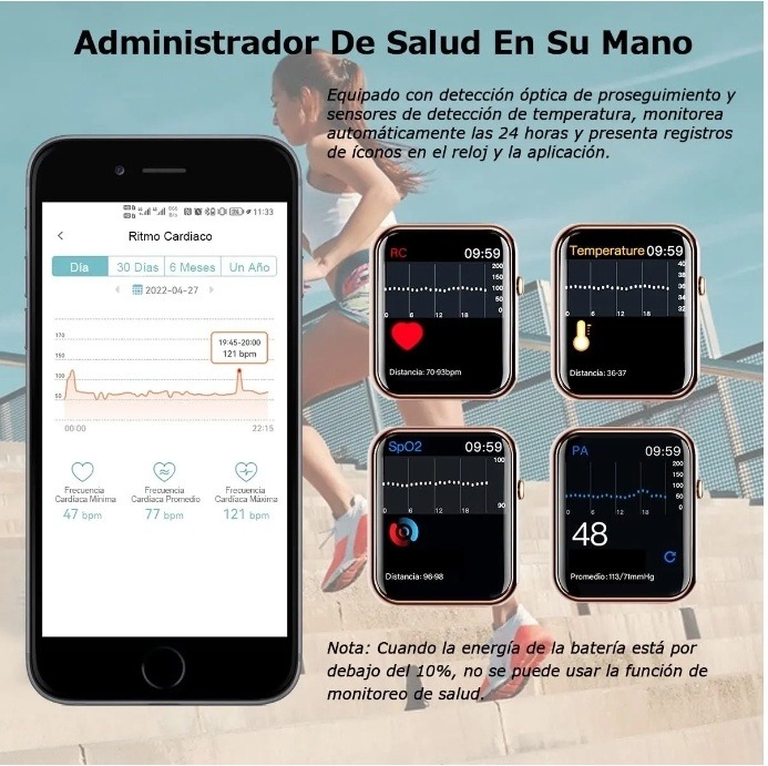Relógio Inteligente À D'água Smartwatch Esportivo Mulheres - Imagem 2