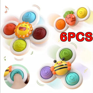 6 Peças De Brinquedo Giratório Baby Sucker, Ventosa Giratóri