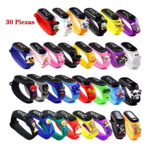 Pacote Com 30 Relógios Infantis, Pulseira Led, Presente De D