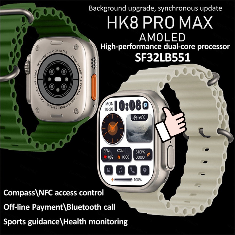 Relógio Hk8 Pro Max Ultra Inteligente Com Tela Amoled Nfc Sé - Imagem 6