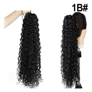 60cm Fibra Longa Peruca Encaracolada Curvado Rabo Falso